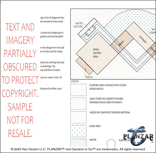 L shape Modern Water: LAYOUT PLAN Digital Download Landscape Plans