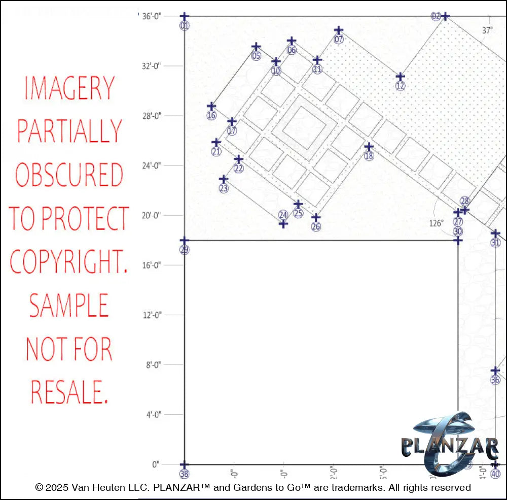 L shape Townhome Courtyard: DIMENSIONS PLAN Digital Download Landscape Plans
