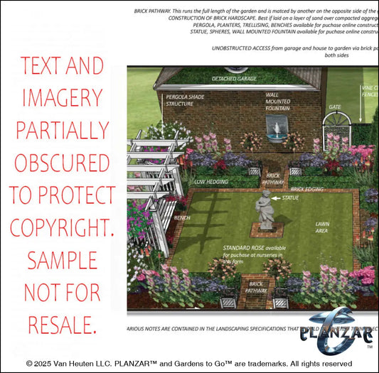 Rectangular American Colonial: DESIGN OVERVIEW Digital Download Landscape Plans
