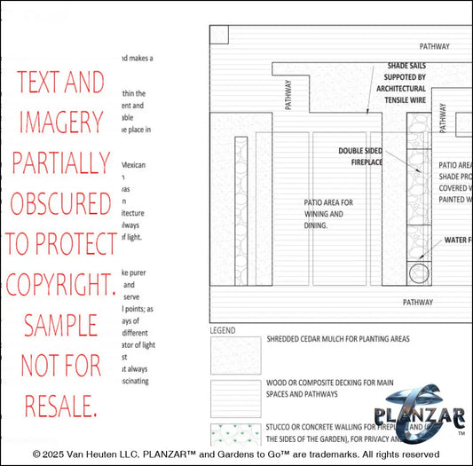 Rectangular Mid-Century Modern: LAYOUT PLAN Digital Download Landscape Plans