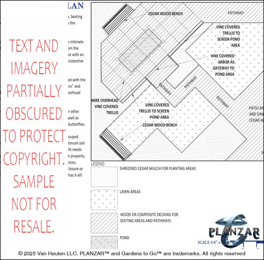 Rectangular Secret Garden: LAYOUT PLAN Digital Download Landscape Plans