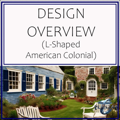 L shape American Colonial: DESIGN OVERVIEW Digital Download Landscape Plans