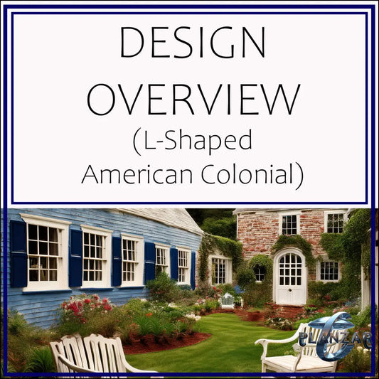 L shape American Colonial: DESIGN OVERVIEW Digital Download Landscape Plans