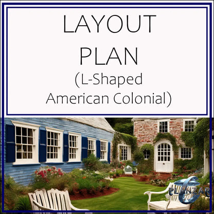 L shape American Colonial: LAYOUT PLAN Digital Download Landscape Plans