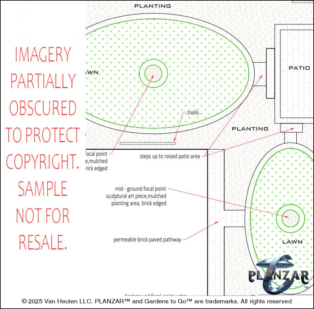 L shape American Colonial: LAYOUT PLAN Digital Download Landscape Plans