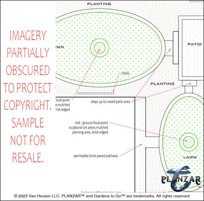 L shape American Colonial: LAYOUT PLAN Digital Download Landscape Plans