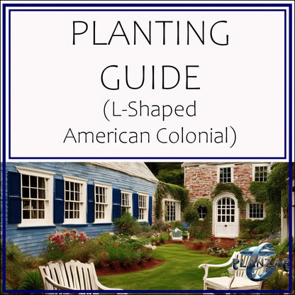L shape American Colonial: PLANT GUIDE Digital Download Landscape Plans