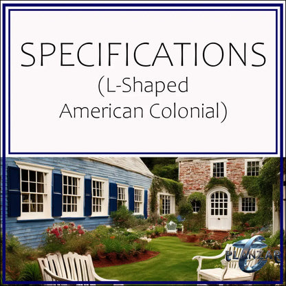 L shape American Colonial: SPECIFICATIONS Digital Download Landscape Plans