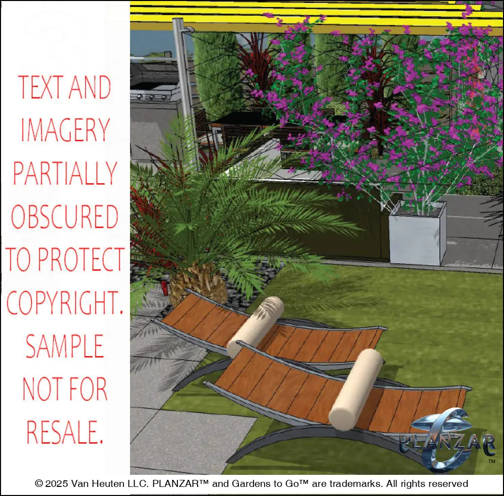 L Shape Contemporary Chic - Option One: DESIGN OVERVIEW Digital Download Landscape Plans