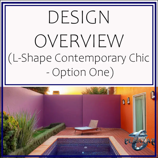L Shape Contemporary Chic - Option One: DESIGN OVERVIEW Digital Download Landscape Plans