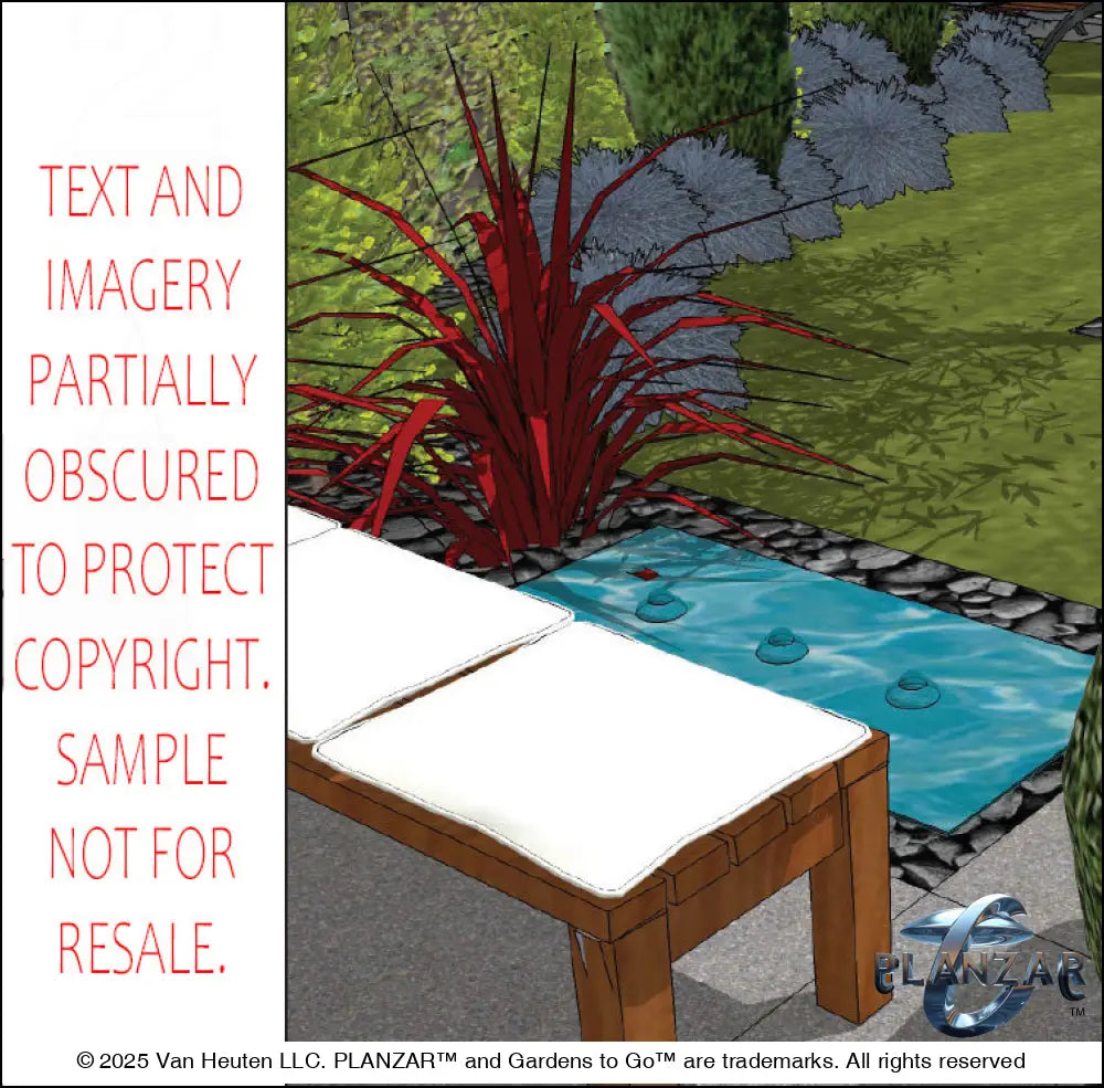 L Shape Contemporary Chic - Option One: DESIGN OVERVIEW Digital Download Landscape Plans