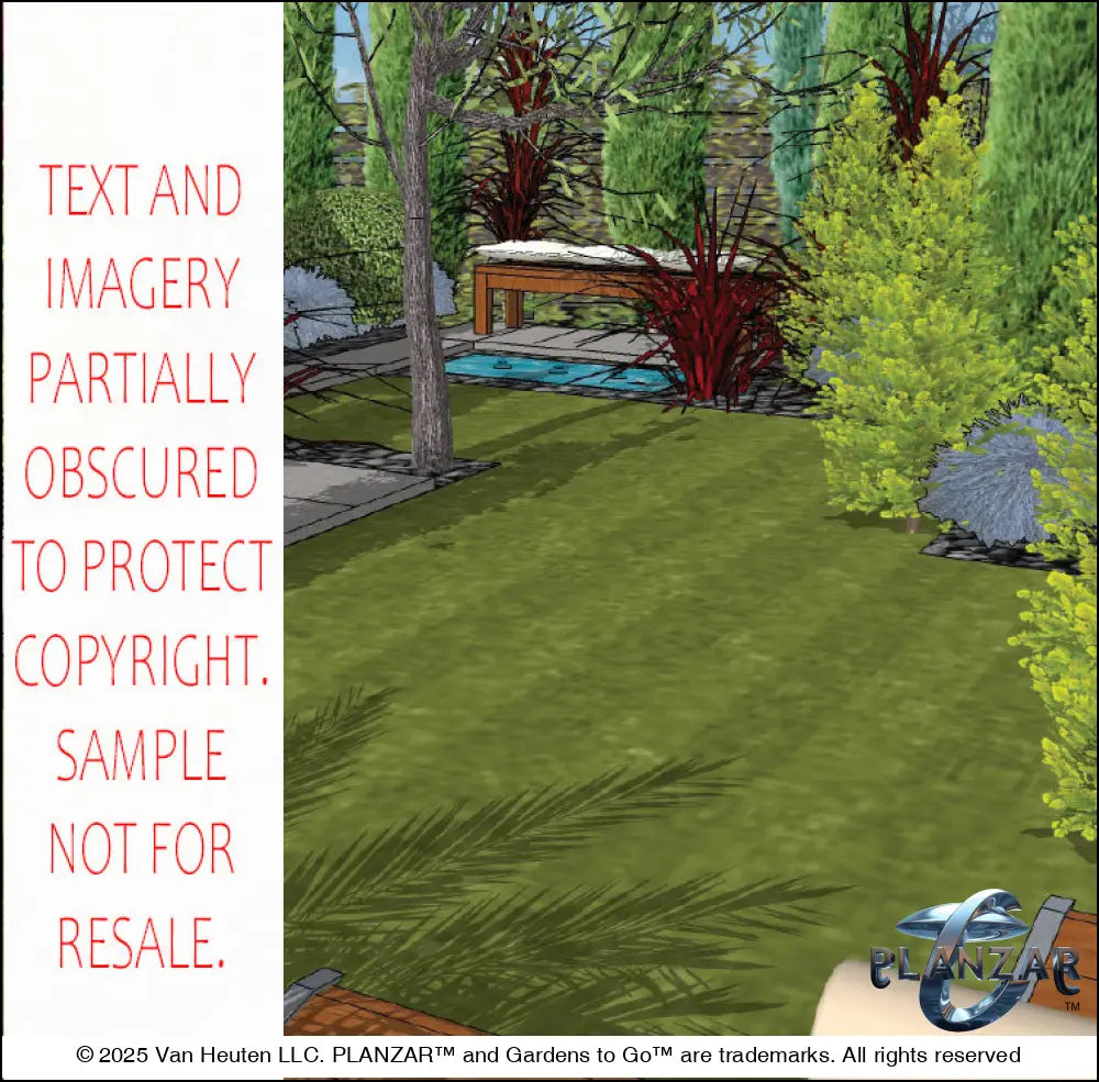 L Shape Contemporary Chic - Option One: DESIGN OVERVIEW Digital Download Landscape Plans