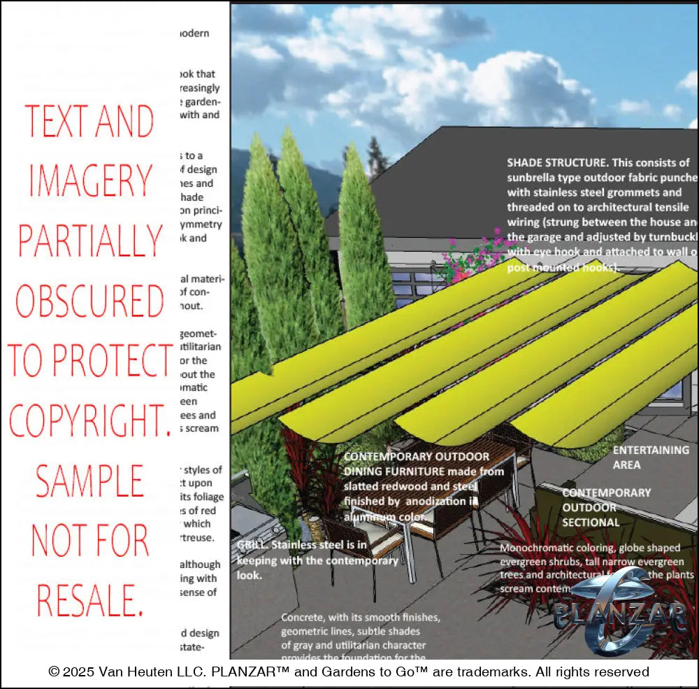 L Shape Contemporary Chic - Option One: DESIGN OVERVIEW Digital Download Landscape Plans