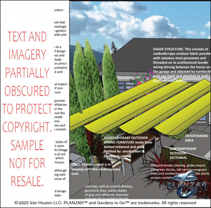 L Shape Contemporary Chic - Option One: DESIGN OVERVIEW Digital Download Landscape Plans