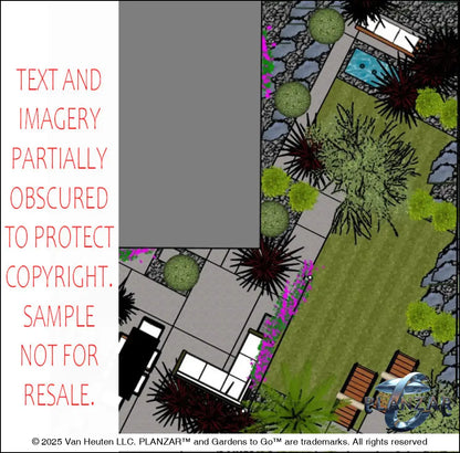 L Shape Contemporary Chic - Option One: DESIGN OVERVIEW Digital Download Landscape Plans