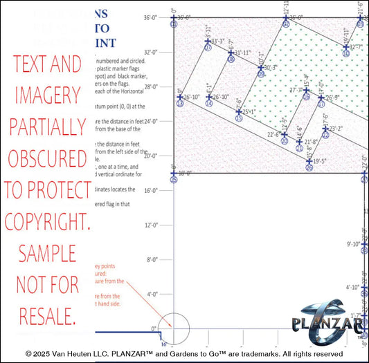 L Shape Contemporary Chic - Option One: DIMENSIONS PLAN Digital Download Landscape Plans