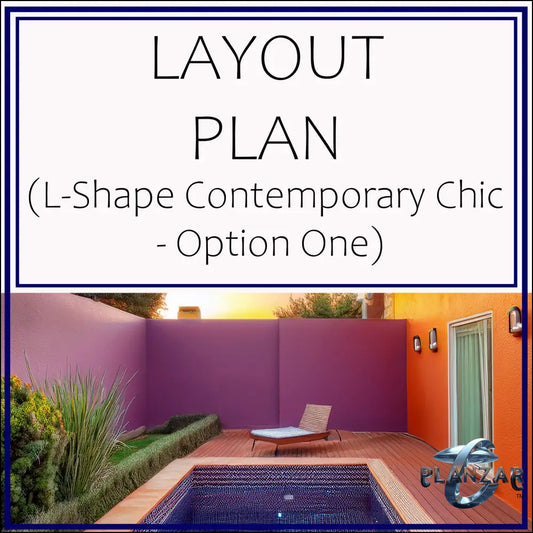 L Shape Contemporary Chic - Option One: LAYOUT PLAN Digital Download Landscape Plans