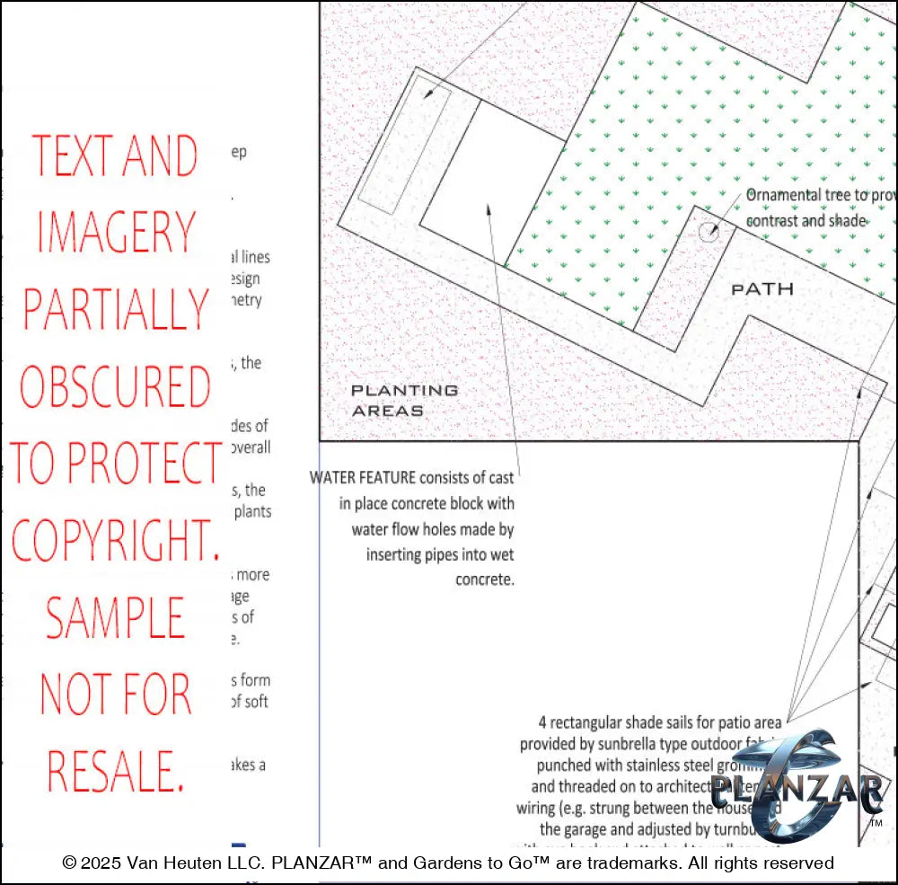 L Shape Contemporary Chic - Option One: LAYOUT PLAN Digital Download Landscape Plans