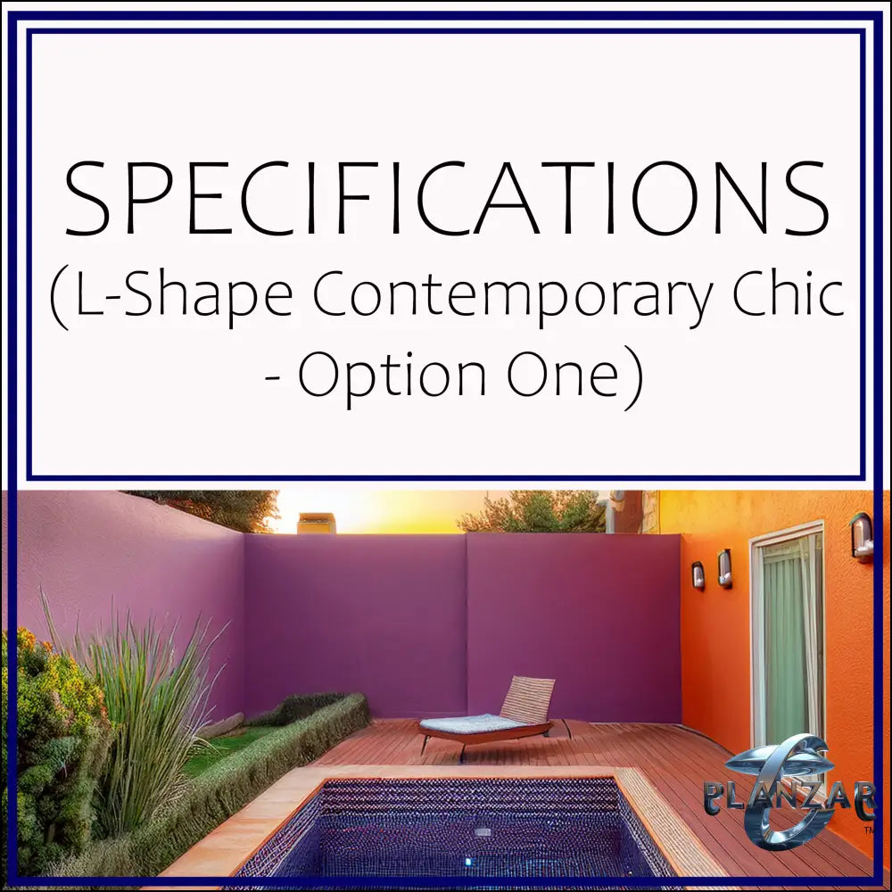 L Shape Contemporary Chic - Option One: SPECIFICATIONS Digital Download Landscape Plans