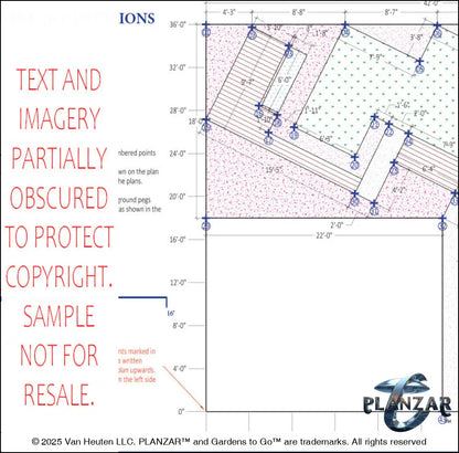 L Shape Contemporary Chic - Option Two: DIMENSIONS PLAN Digital Download Landscape Plans
