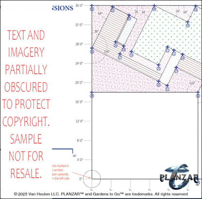 L Shape Contemporary Chic - Option Two: DIMENSIONS PLAN Digital Download Landscape Plans