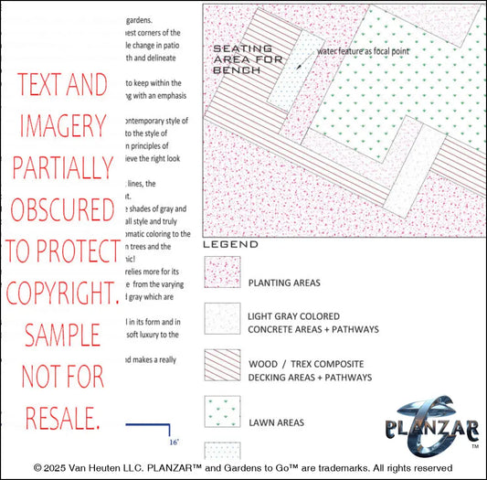 L Shape Contemporary Chic - Option Two: LAYOUT PLAN Digital Download Landscape Plans