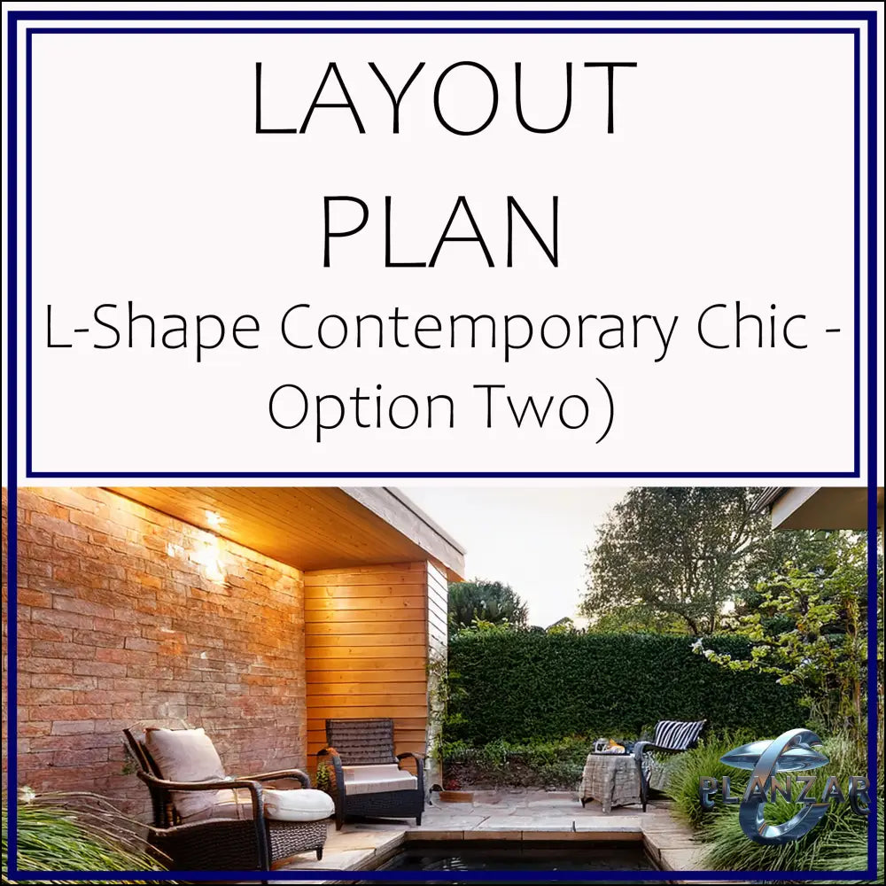 L Shape Contemporary Chic - Option Two: LAYOUT PLAN Digital Download Landscape Plans