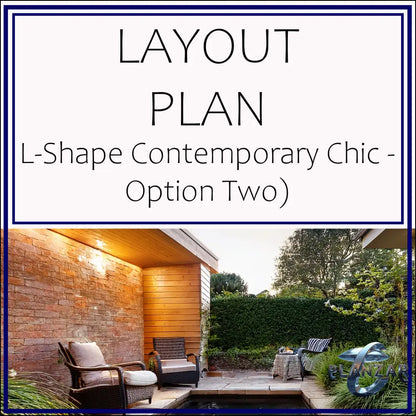 L Shape Contemporary Chic - Option Two: LAYOUT PLAN Digital Download Landscape Plans