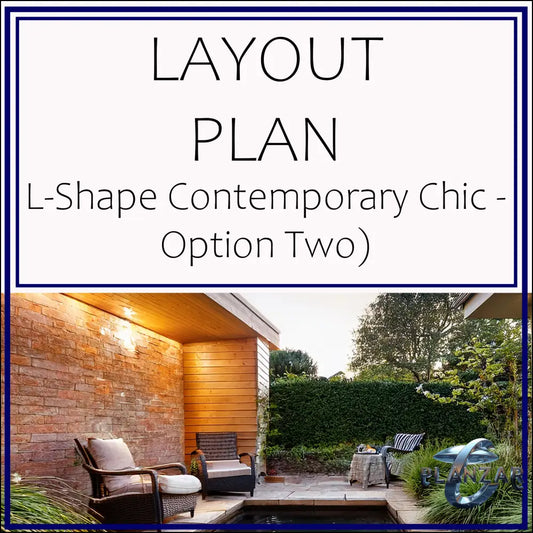 L Shape Contemporary Chic - Option Two: LAYOUT PLAN Digital Download Landscape Plans