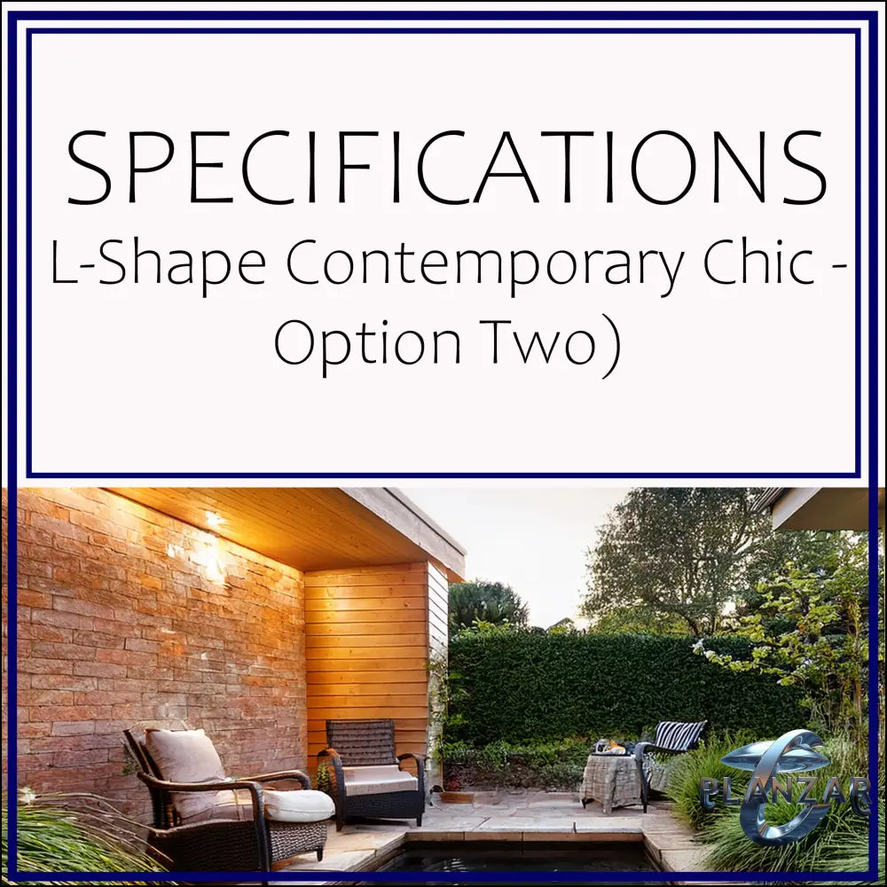 L Shape Contemporary Chic - Option Two: SPECIFICATIONS Digital Download Landscape Plans