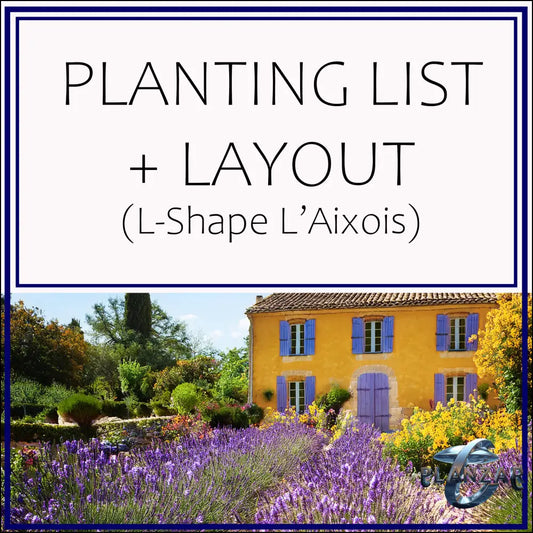 L shape L’Aixois: PLANT LIST + LAYOUT Digital Download Landscape Plans