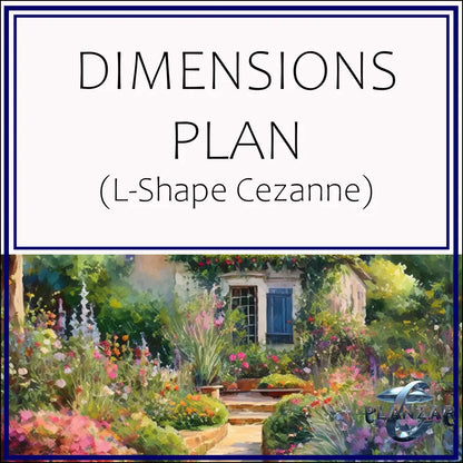 L shape Le Cezanne: DIMENSIONS PLAN Digital Download Landscape Plans