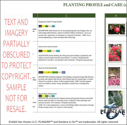 L shape Le Cezanne: PLANT GUIDE Digital Download Landscape Plans