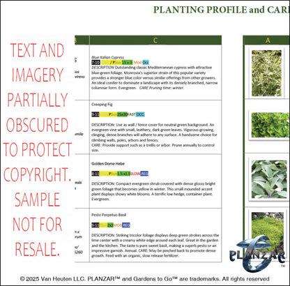 L shape Le Cezanne: PLANT GUIDE Digital Download Landscape Plans