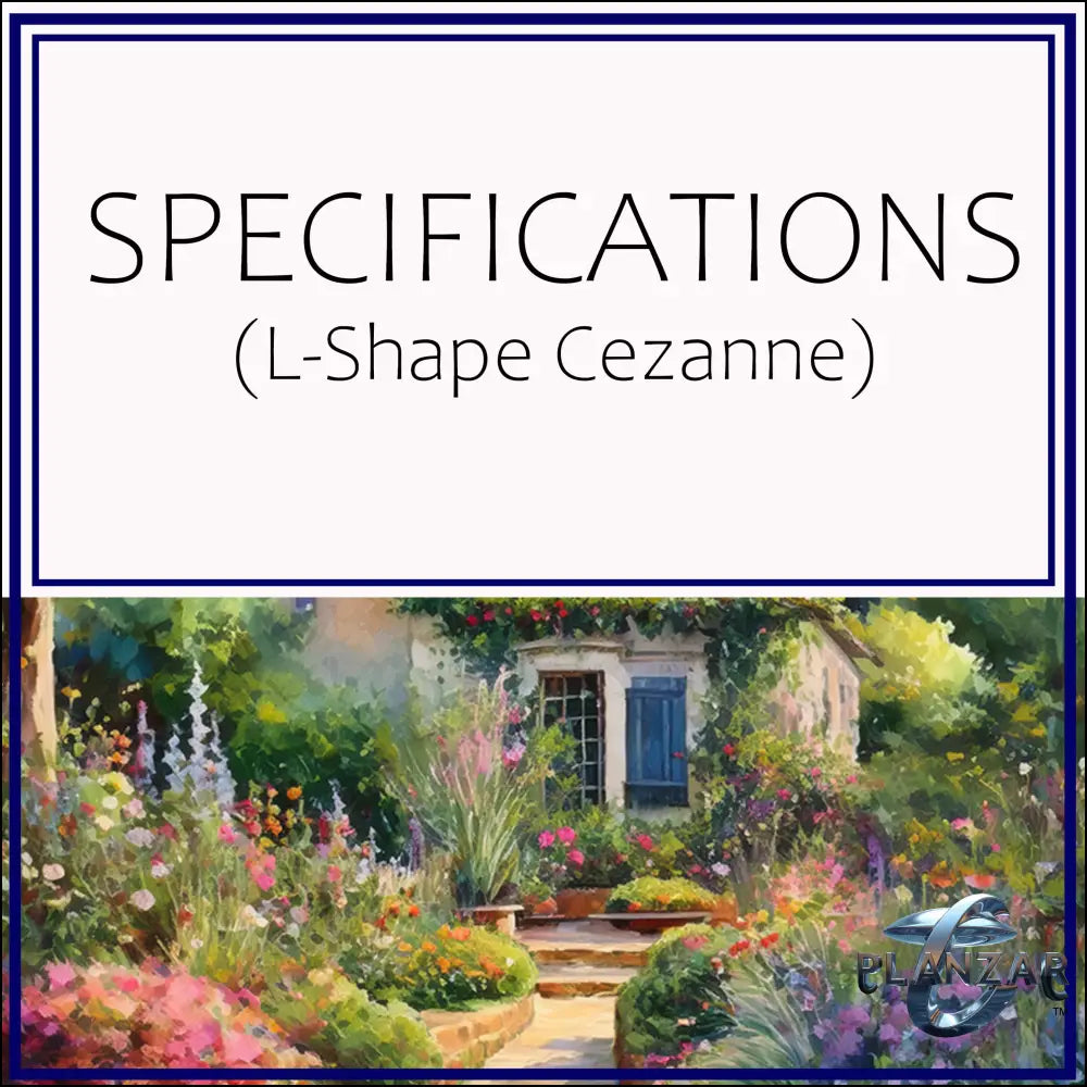 L shape Le Cezanne: SPECIFICATIONS Digital Download Landscape Plans