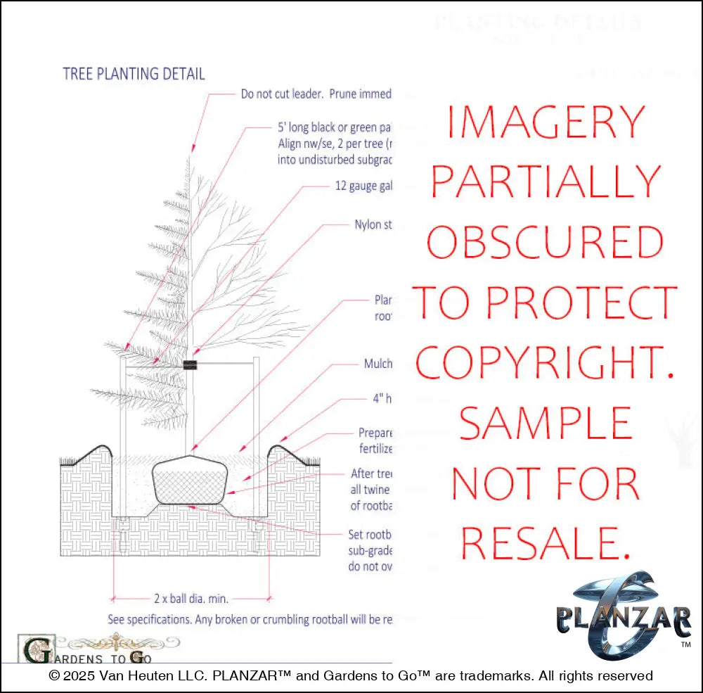 L shape Le Cezanne: SPECIFICATIONS Digital Download Landscape Plans