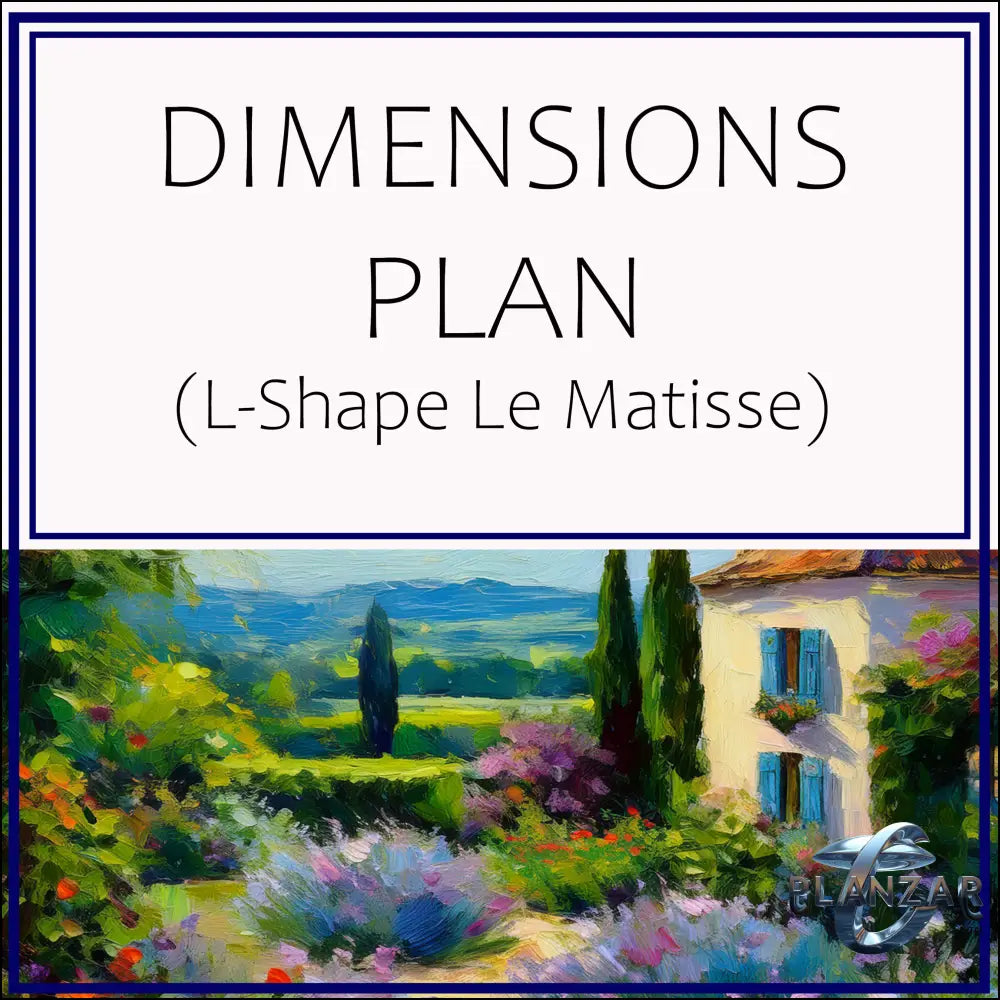 L shape Le Matisse: DIMENSIONS PLAN Digital Download Landscape Plans
