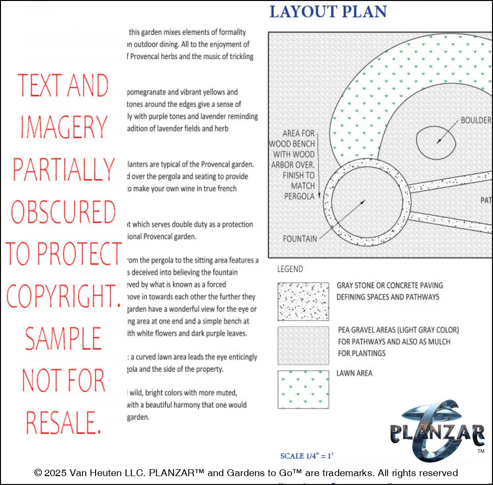 L shape Le Matisse: LAYOUT PLAN Digital Download Landscape Plans
