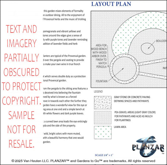 L shape Le Matisse: LAYOUT PLAN Digital Download Landscape Plans