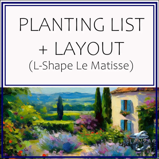 L shape Le Matisse: PLANT LIST + LAYOUT Digital Download Landscape Plans
