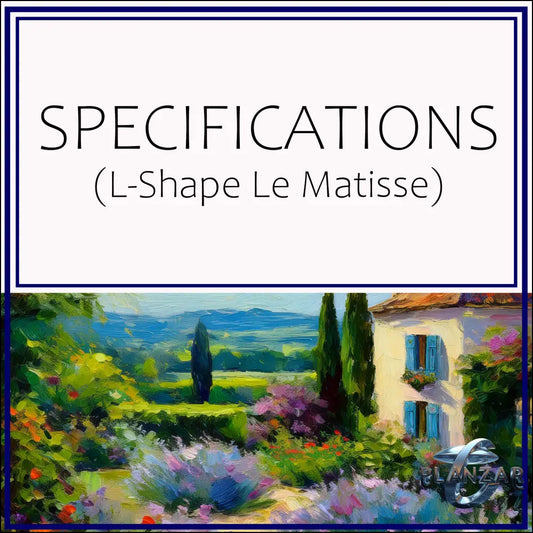L shape Le Matisse: SPECIFICATIONS Digital Download Landscape Plans