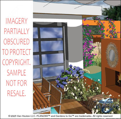 L shape Mid-century Modern: DESIGN OVERVIEW Digital Download Landscape Plans