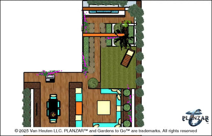 L shape Mid-century Modern: DESIGN OVERVIEW Digital Download Landscape Plans