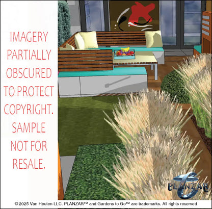 L shape Mid-century Modern: DESIGN OVERVIEW Digital Download Landscape Plans