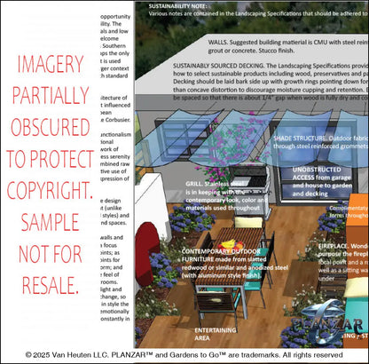 L shape Mid-century Modern: DESIGN OVERVIEW Digital Download Landscape Plans