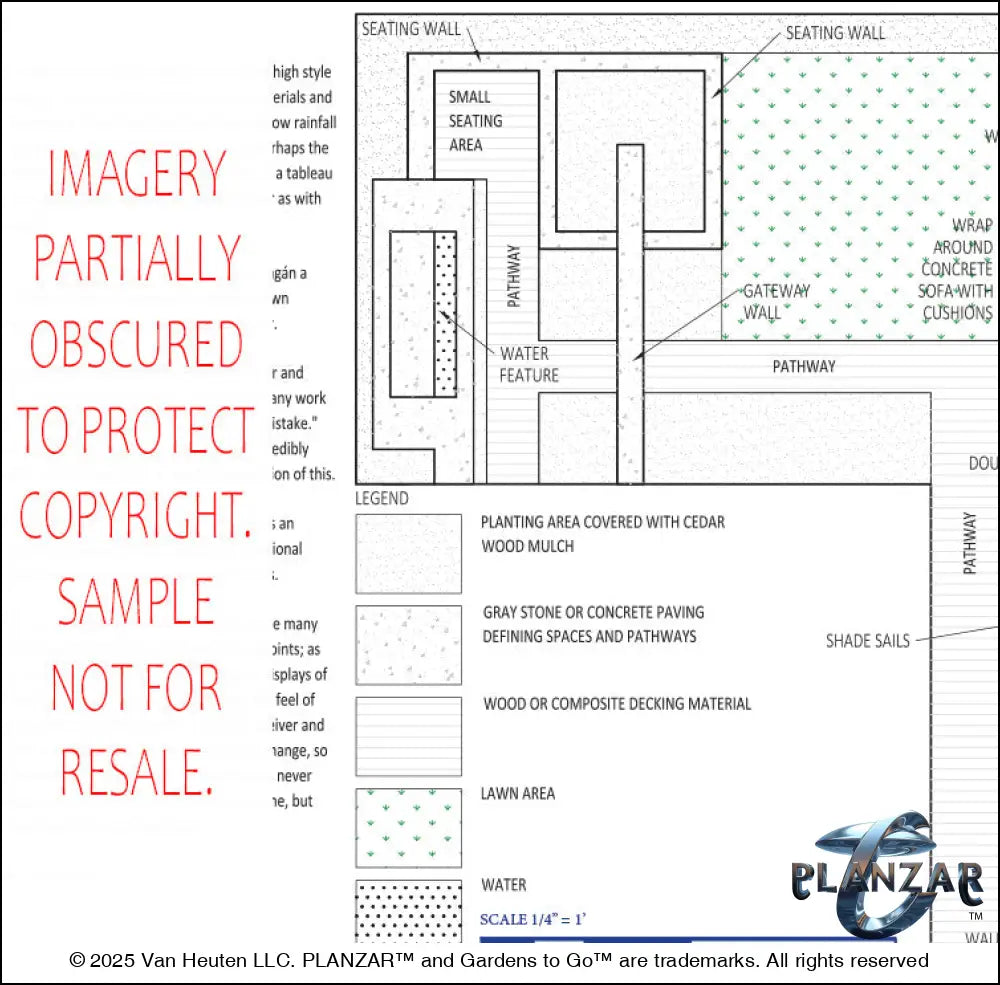 L shape Mid-century Modern: LAYOUT PLAN Digital Download Landscape Plans