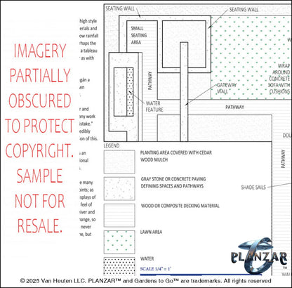 L shape Mid-century Modern: LAYOUT PLAN Digital Download Landscape Plans