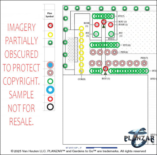 L shape Mid-century Modern: PLANT LIST + LAYOUT Digital Download Landscape Plans