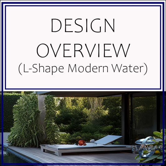 L shape Modern Water: DESIGN OVERVIEW Digital Download Landscape Plans