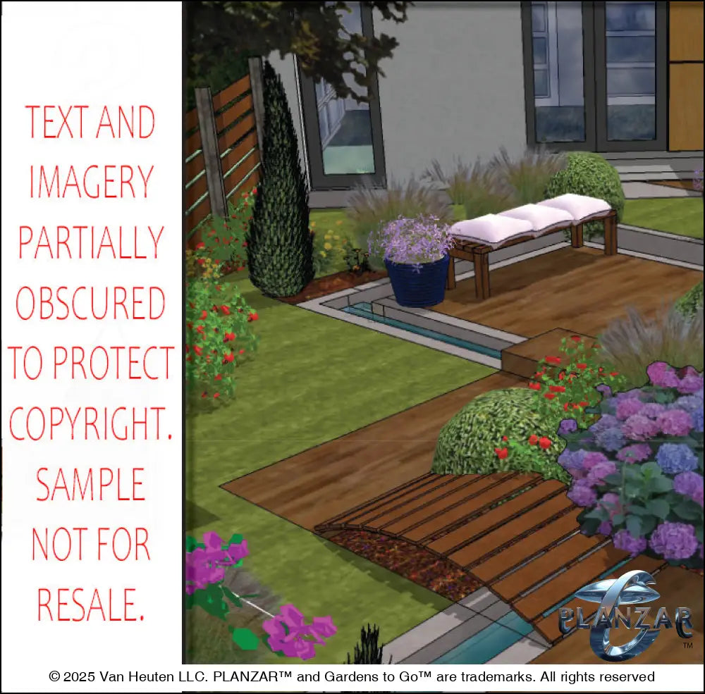 L shape Modern Water: DESIGN OVERVIEW Digital Download Landscape Plans